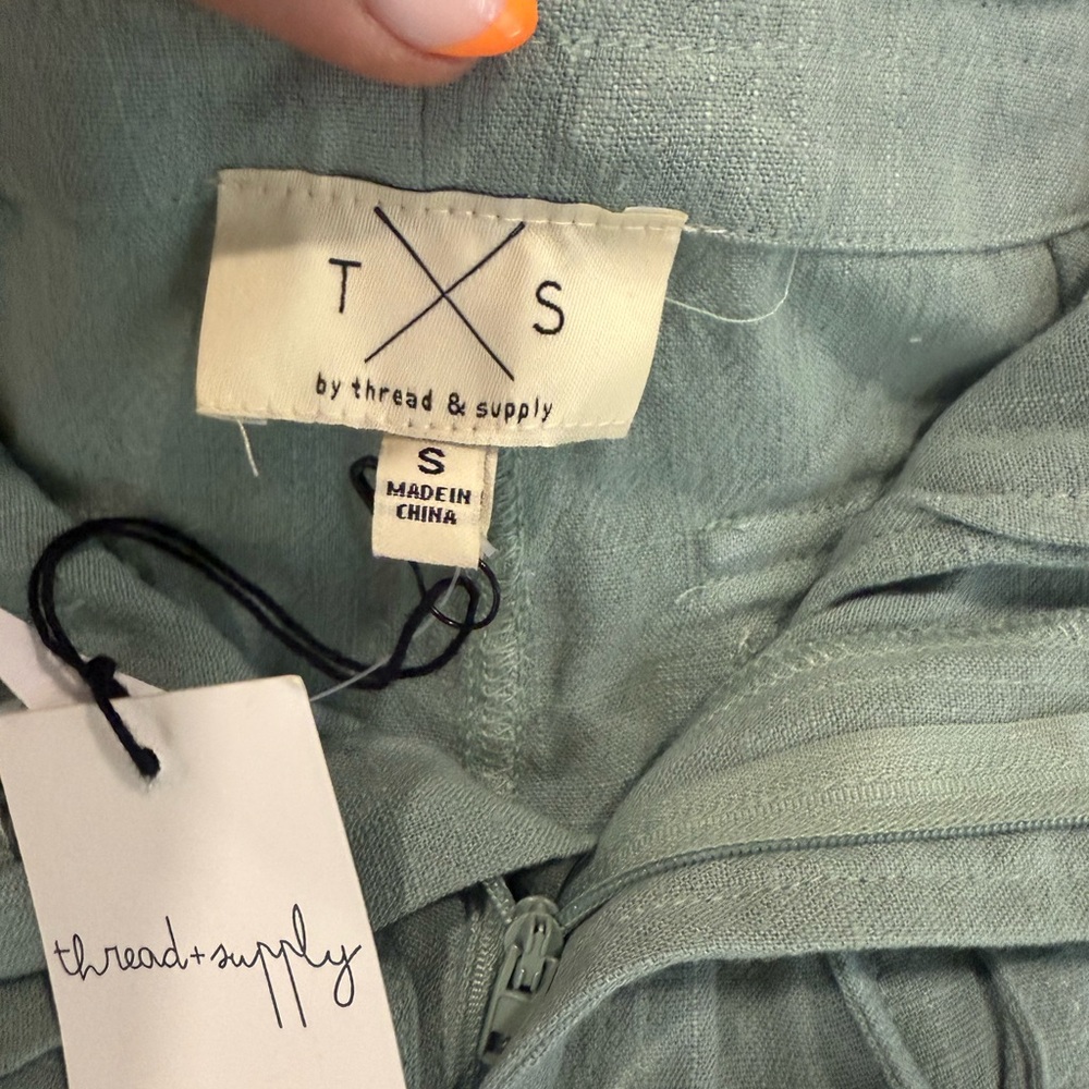 Thread & Supply Light Green Cargo Pants Small NWT - Picture 4 of 12